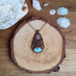 Larimar + Mondstein Halskette