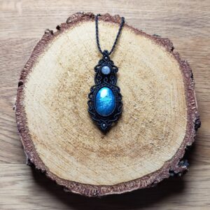 Labradorit + Mondstein Halskette