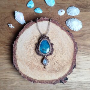 Apatit + Mondstein Halskette