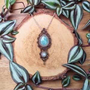 Amazonit + Mondstein Halskette